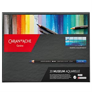 Caran D'Ache Museum Aquarelle Box Set of 20 Marine Colours